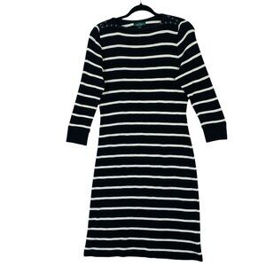 T-shirt dress stripped black and white Sheath Dress sz med Polo Ralph Lauren